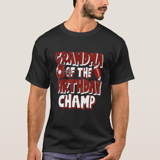 Camiseta Avó Do Aniversário Champ American Football Pa (Frente)