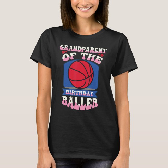 Camiseta Avô Do Aniversário De Basquete (Frente)