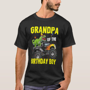 Camiseta Avô Do Aniversário Dinossauros Rex Monster