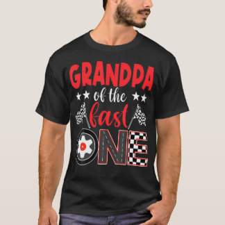 Camiseta Avô Do Aniversário Do Carro De Corrida Rápido Fami