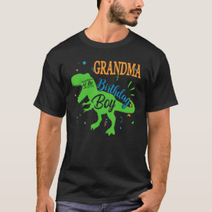 Camiseta Avó Do Aniversário Feliz Aniversário Dinosa
