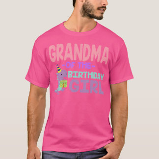 Camiseta Avó Do Aniversário Para Rapariga Surus Rex Dinosa
