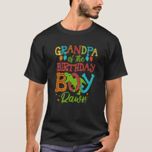 Camiseta Avô Do Aniversário Rawr Rex Dinosaur