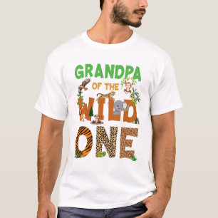 Camiseta Avô Do Aniversário Selvagem Um Safari Aniversário