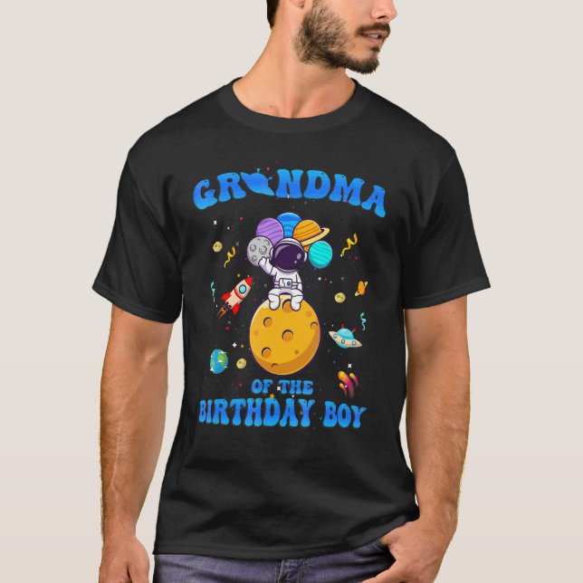 Camiseta Avó Do Astronauta Espacial Birthd (Frente)