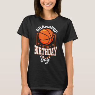 Camiseta Avô Do Baile Do Tema De Basquete Do Aniversário