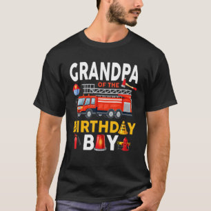 Camiseta Avô do Bombeiro Aniversário do Rapaz de Aniversári