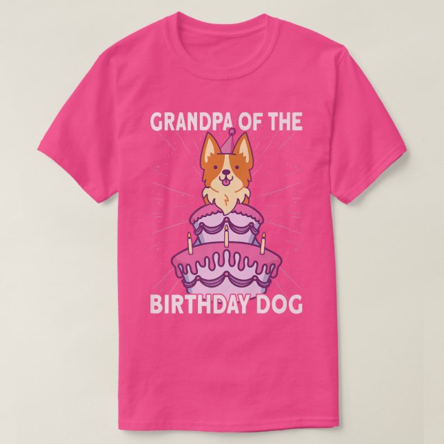 Camiseta Avô Do Cachorro De Aniversário, Corgi Do (Frente do Design)