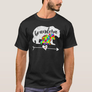 Camiseta Avó do Conhecimento do Autismo Urso Apoia Adulto A