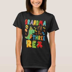Camiseta Avó Do Dinossauro Rex aniversário de 3 anos