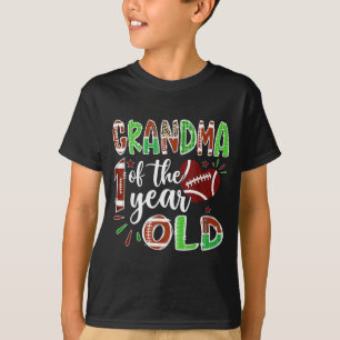 Camiseta Avó do Futebol de 1 Ano de Idade Bo 1º Aniversário