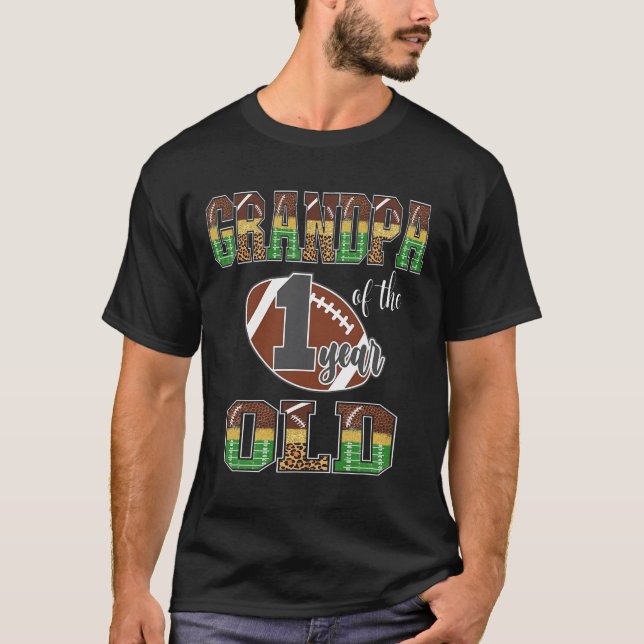 Camiseta Avô do Futebol de 1 Ano de Idade Primeiro Ano Down (Frente)