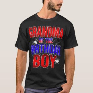 Camiseta Avó Do Garoto De Aniversário Costume Spider Web Bd