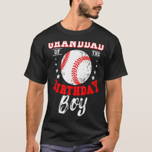 Camiseta Avô Do Garoto De Aniversário Tema De Baseball Bday