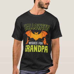 Camiseta Avô do Halloween Morcego Bruxa Desejos