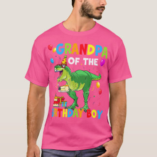 Camiseta Avô Do Jovem De Aniversário Dinossauro Aniversário