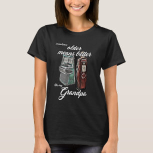 Camiseta Avô do Jukebox Vovô Oldtimer Gas Pump 1950 50