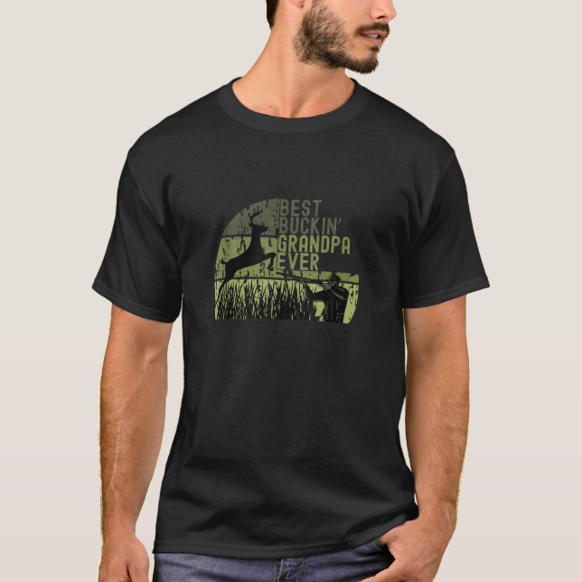 Camiseta Avô do Melhor Buckin Ever Hunter avô (Frente)