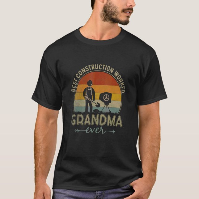 Camiseta Avó do Melhor Trabalhador de Construção Alguma Vez (Frente)