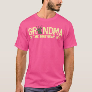 Camiseta Avó Do Menino Do Aniversário Caçador De Cervos Cam