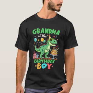 Camiseta Avó do Menino do Aniversário Família de Dinossauro