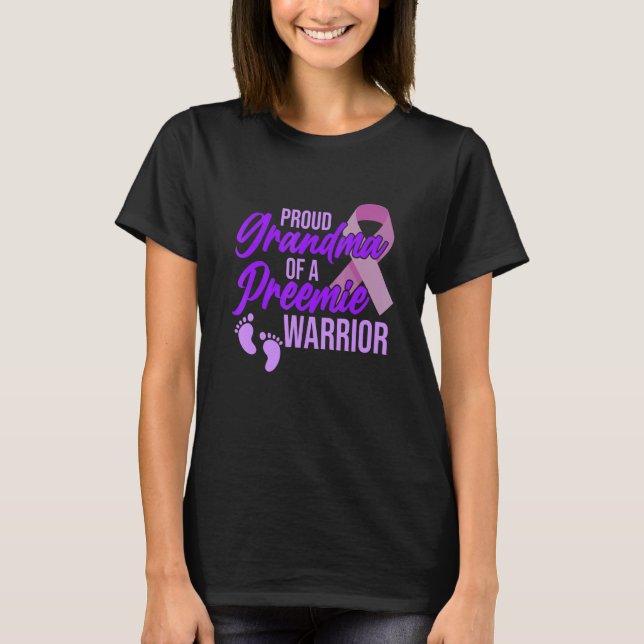 Camiseta Avó Do Preemie Warrior, Sensibilização Para A Pré- (Frente)
