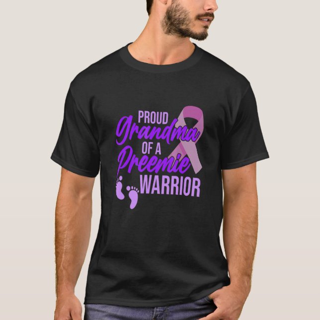 Camiseta Avó Do Preemie Warrior, Sensibilização Para A Pré- (Frente)