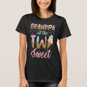 Camiseta Avô do Sorvete da Garota de Aniversário Doce L