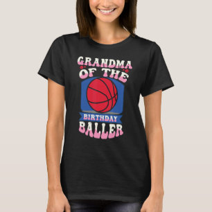 Camiseta Avó Do Tema De Basquete De Aniversário Bd