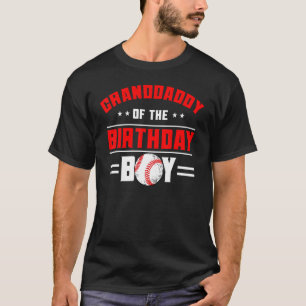 Camiseta Avô Do Tema De Beisebol Do Menino De Aniversário F