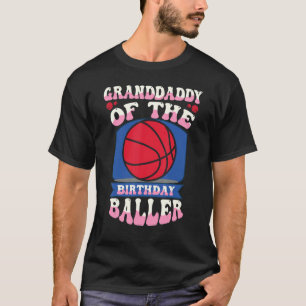 Camiseta Avô Do Tema Do Aniversário De Basquete De Aniversá