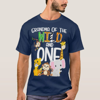 Camiseta Avó do Tema Selvagem e Um Zoológico Aniversário