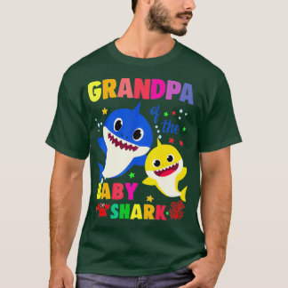 Camiseta Avô Do Tubarão-Bebê Aniversário Tubarão-Vovô