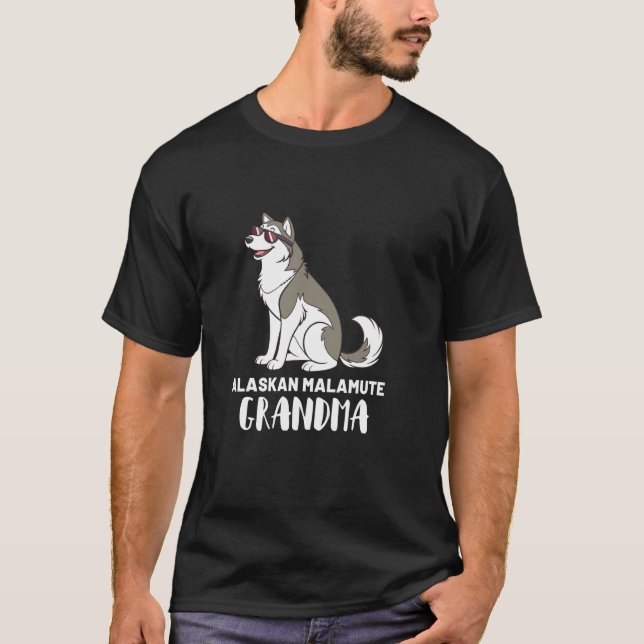 Camiseta Avó Dona de Cachorro Malamute do Alasca (Frente)