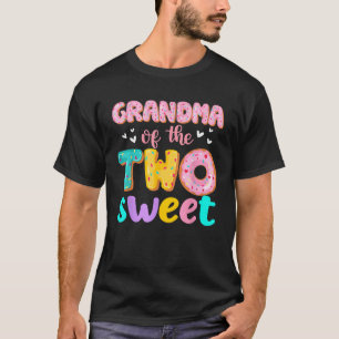 Camiseta Avó Dos Dois Deliciosos Donuts Aniversário Família