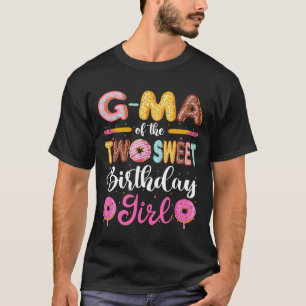 Camiseta Avó dos Dois Doces Bolo de Aniversário Menina Donu