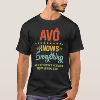 Camiseta Avô dos Homens Sabe Tudo Piada do Avô Português