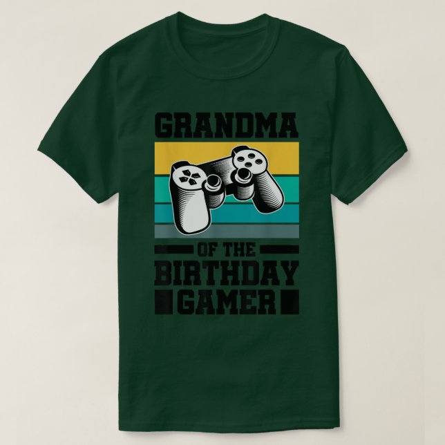 Camiseta Avó Dos Videos games De Aniversário, Conole G (Frente do Design)