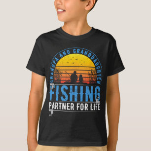 Camiseta Avô E Neta Parceiros De Pesca Para A Vida