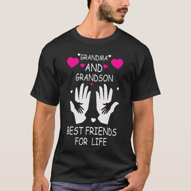Camiseta Avó e Neto Melhores Amigos para a Vida retrô (Frente)