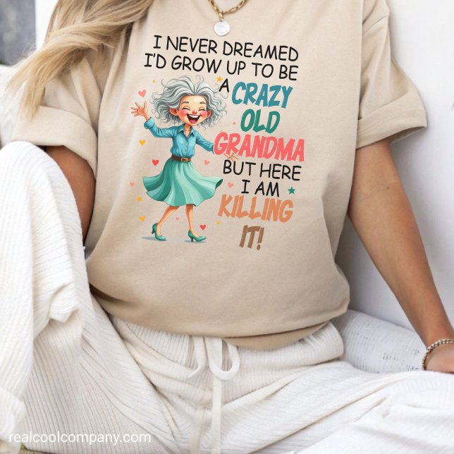 Camiseta Avó Engraçada Louca e Mandando Ver (Criador carregado)