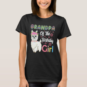 Camiseta Avô Engraçado de Llama de Aniversário da Garota de