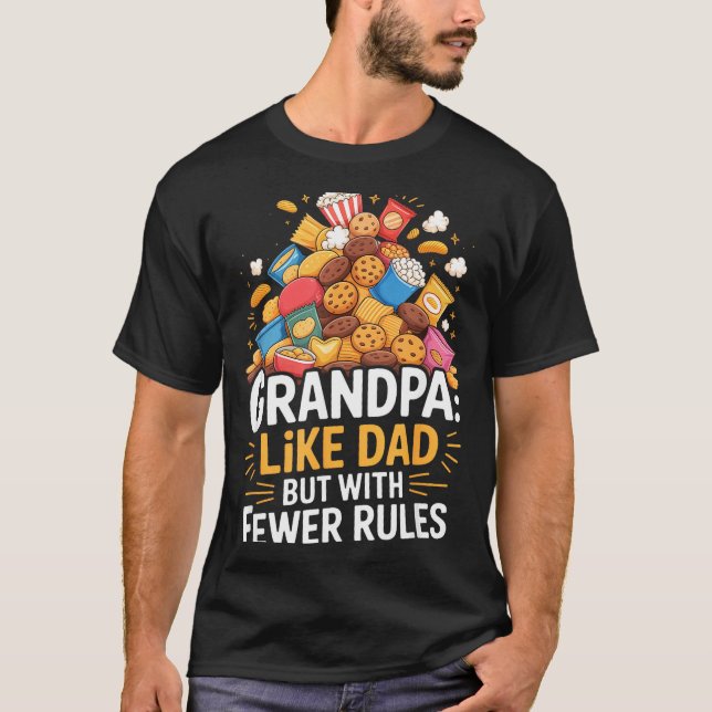 Camiseta Avô Engraçado Menos Regras (Frente)