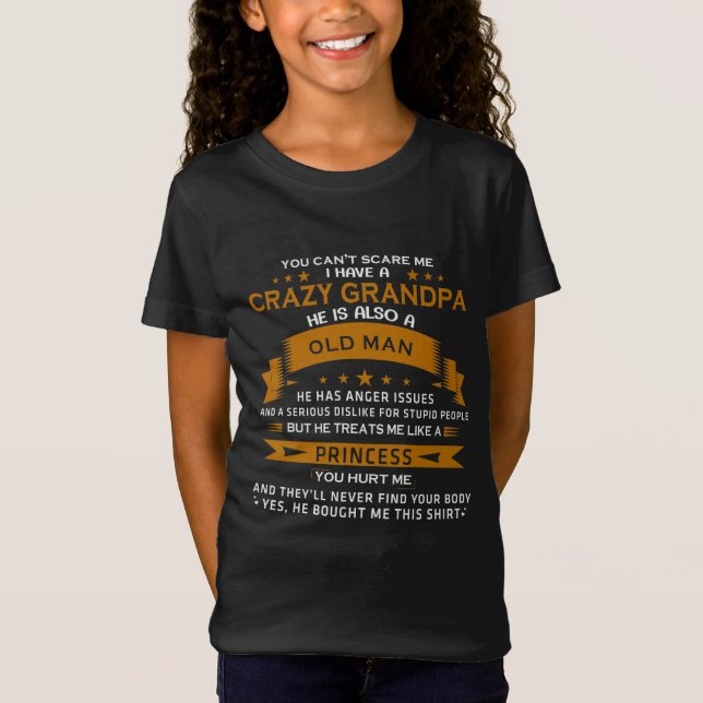 Camiseta Avô engraçado neta Princesa Arte de Palavras (Frente)