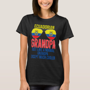 Camiseta Avô equatoriano Bandeira Equador Óculos de sol Fa