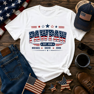 Camiseta Avô Est 2026 Bandeira Americana Nome Personalizado