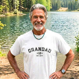 Camiseta Avô Est Ano Preto Branco Total Netos Legado