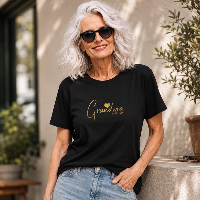 Camiseta Avó Estabeleceu Novo Presente de Avó (Criador carregado)