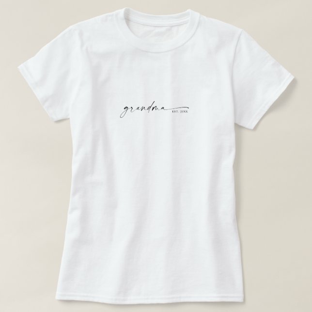 Camiseta Avó Estabeleceu Novo Presente de Avó (Frente do Design)