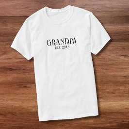 Camiseta Avô Estabelecido em Letra Preta